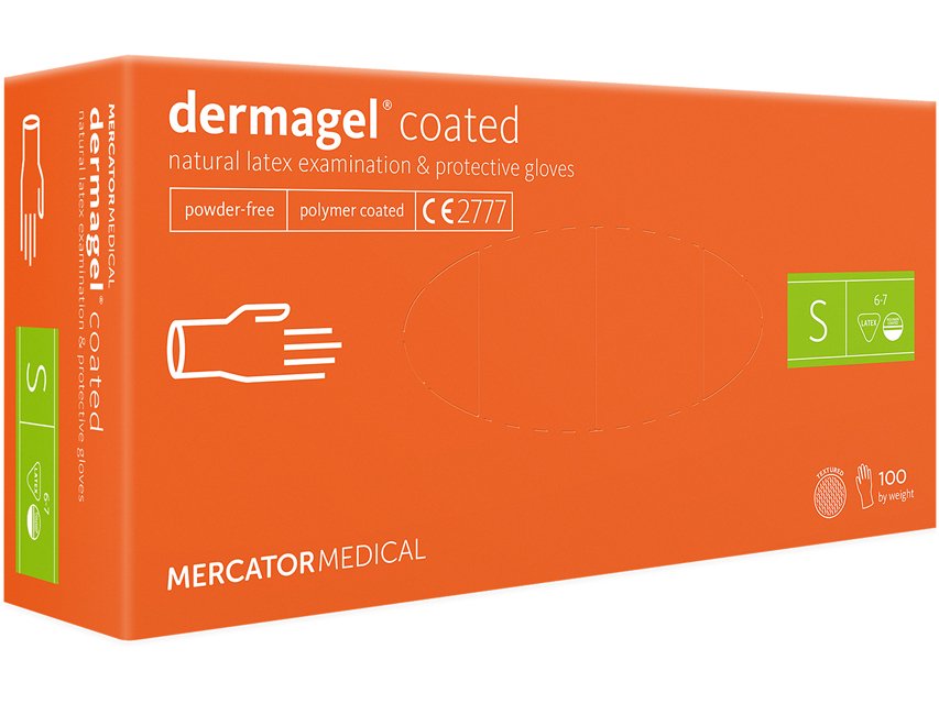 Dermagel puuterittomat Lateksikäsineet (10 pakettia)