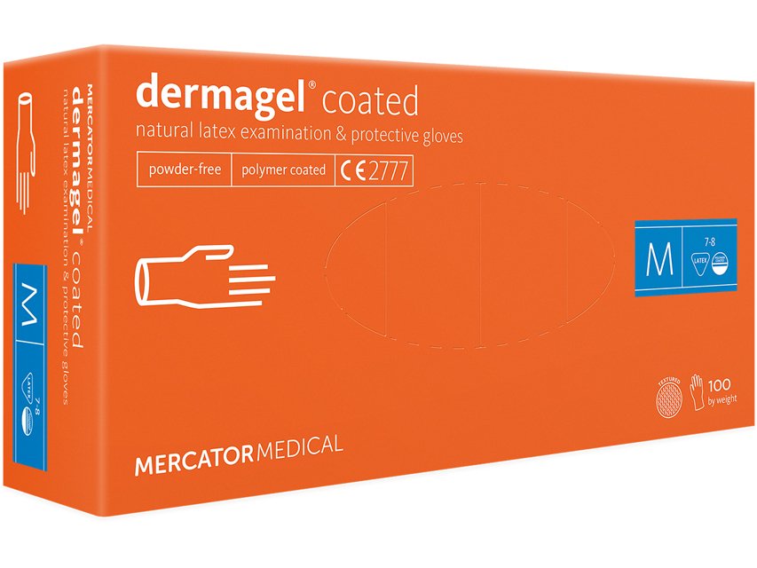 Dermagel puuterittomat Lateksikäsineet (10 pakettia)