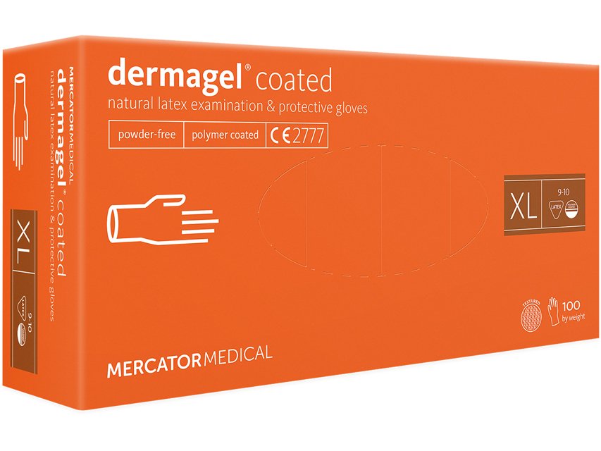Dermagel puuterittomat Lateksikäsineet (10 pakettia)