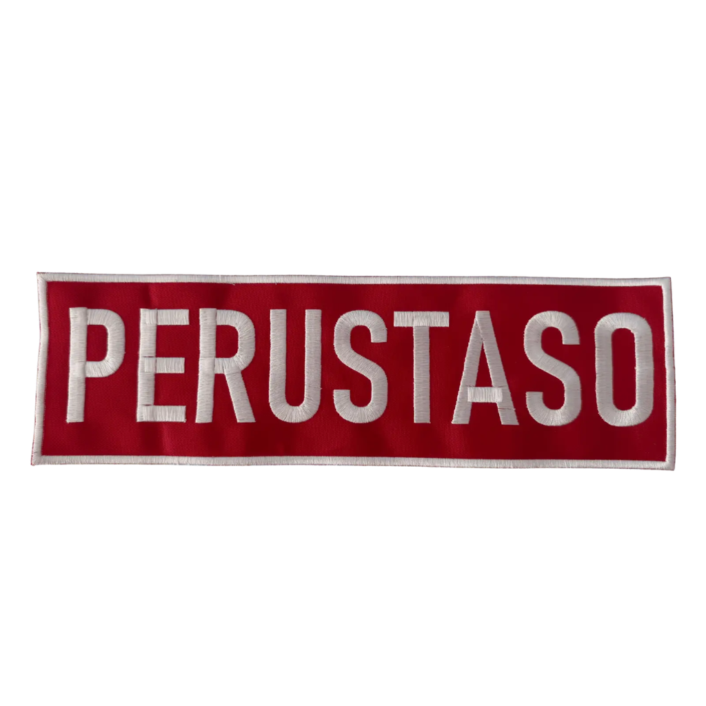 PERUSTASO Selkäkyltti - Brodeerattu